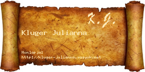 Kluger Julianna névjegykártya